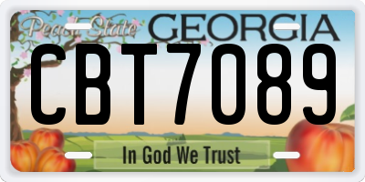 GA license plate CBT7089