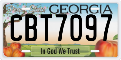 GA license plate CBT7097