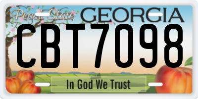 GA license plate CBT7098