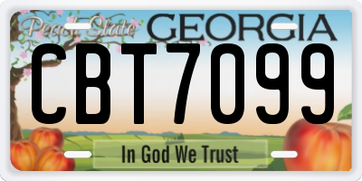 GA license plate CBT7099