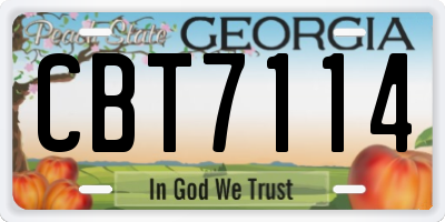 GA license plate CBT7114