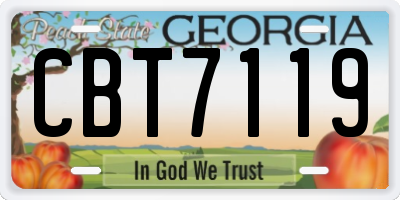 GA license plate CBT7119