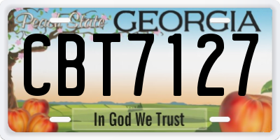 GA license plate CBT7127