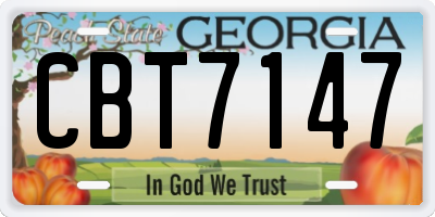 GA license plate CBT7147