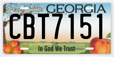 GA license plate CBT7151