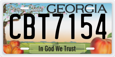 GA license plate CBT7154