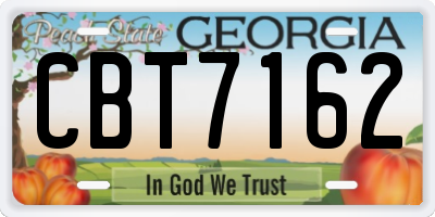 GA license plate CBT7162
