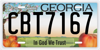 GA license plate CBT7167