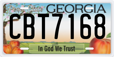 GA license plate CBT7168