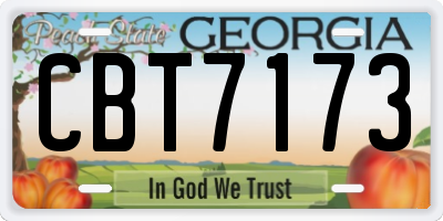 GA license plate CBT7173