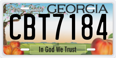 GA license plate CBT7184