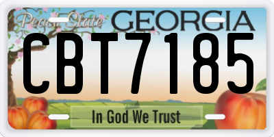 GA license plate CBT7185