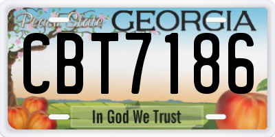 GA license plate CBT7186