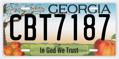 GA license plate CBT7187