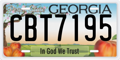 GA license plate CBT7195
