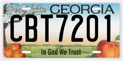 GA license plate CBT7201