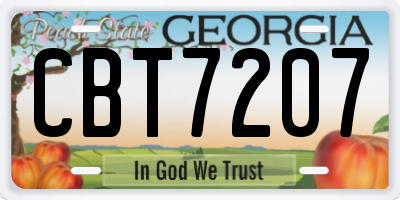 GA license plate CBT7207