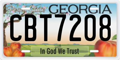 GA license plate CBT7208