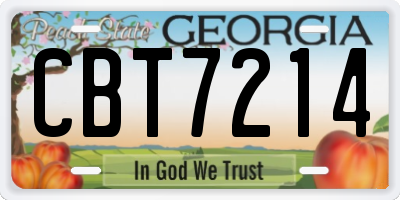 GA license plate CBT7214