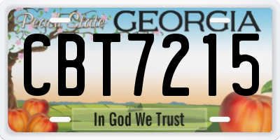 GA license plate CBT7215