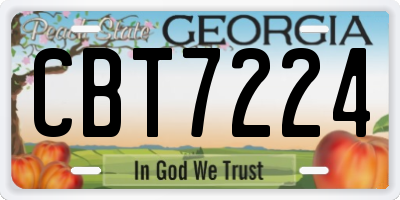 GA license plate CBT7224