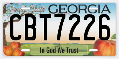 GA license plate CBT7226