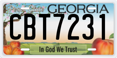 GA license plate CBT7231