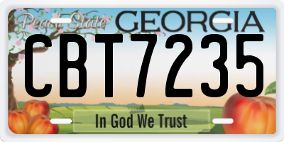 GA license plate CBT7235