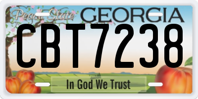 GA license plate CBT7238