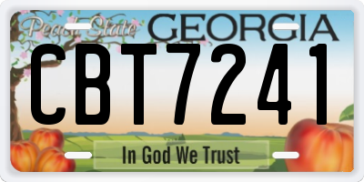 GA license plate CBT7241