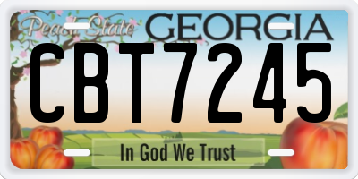 GA license plate CBT7245