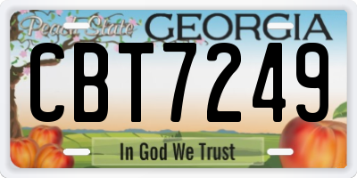 GA license plate CBT7249