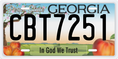 GA license plate CBT7251