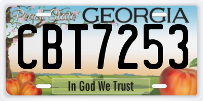 GA license plate CBT7253