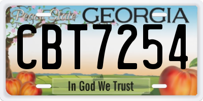 GA license plate CBT7254