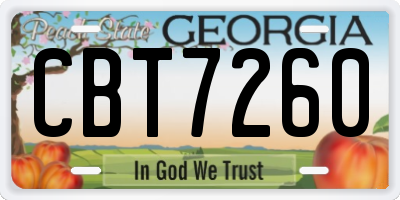 GA license plate CBT7260