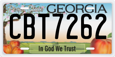 GA license plate CBT7262