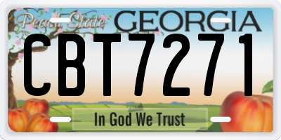 GA license plate CBT7271