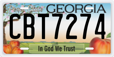 GA license plate CBT7274
