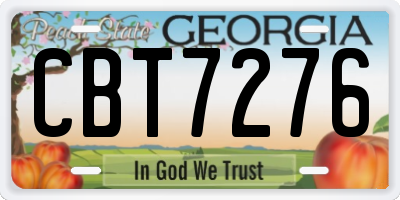 GA license plate CBT7276