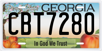 GA license plate CBT7280