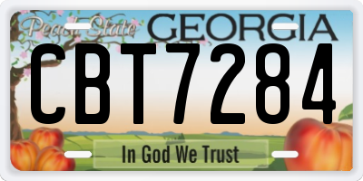 GA license plate CBT7284