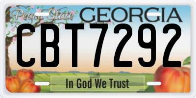 GA license plate CBT7292