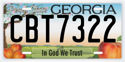 GA license plate CBT7322