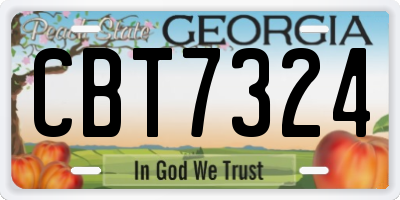 GA license plate CBT7324