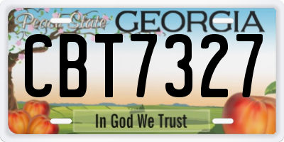GA license plate CBT7327