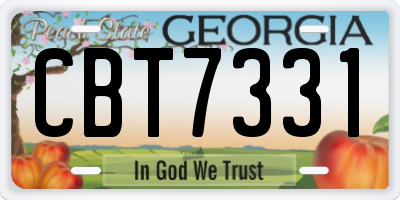 GA license plate CBT7331