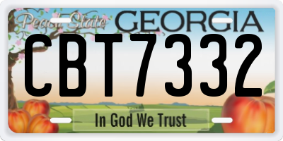 GA license plate CBT7332