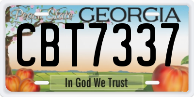 GA license plate CBT7337