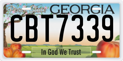 GA license plate CBT7339